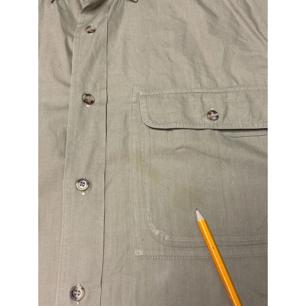 VTG 90s Banana Republic Safari Travel Shirt Mens Medium Khaki Cotton SS